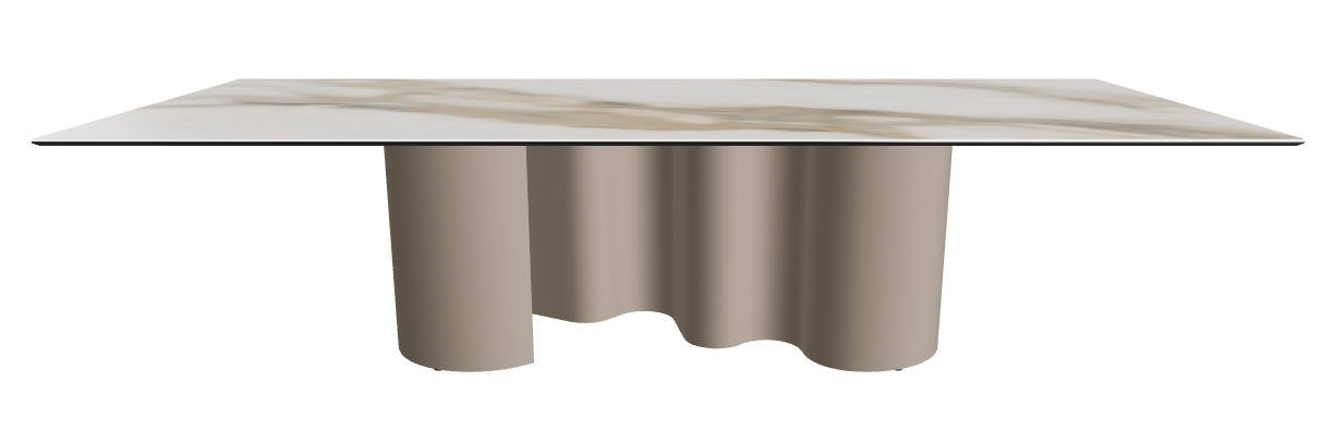 300x120x74h Rectangle Shaped_Glossy Borghini Calacatta_Titanium Embossed