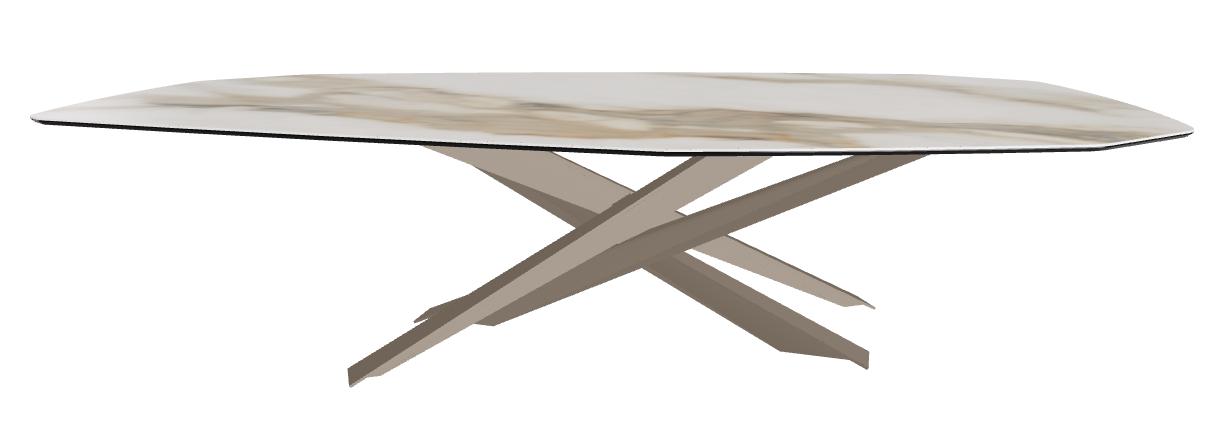 300x130x74.5h Polygon Shaped_Glossy Borghini Calacatta_Titanium Embossed