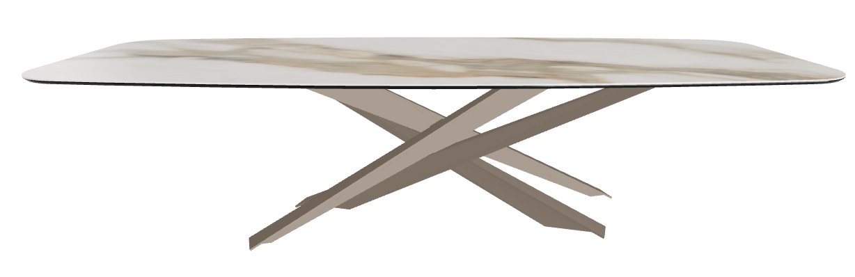 300x120x74.5h Barrel Shaped_Glossy Borghini Calacatta_Titanium Embossed