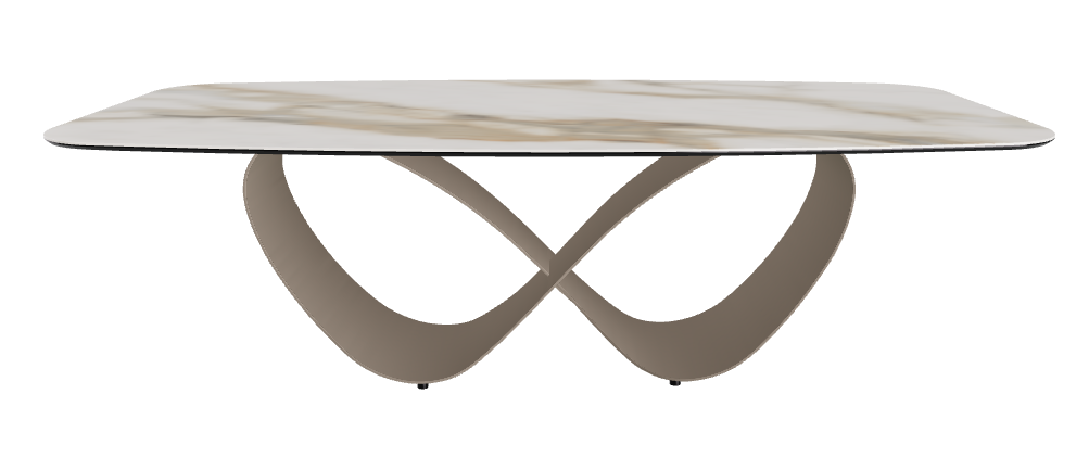 240x120x74h Barrel Shaped_Glossy Borghini Calacatta_Titanium Embossed