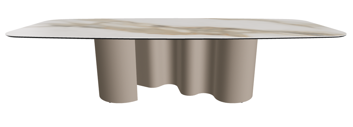 300x120x74h Barrel Shaped_Glossy Borghini Calacatta_Titanium Embossed