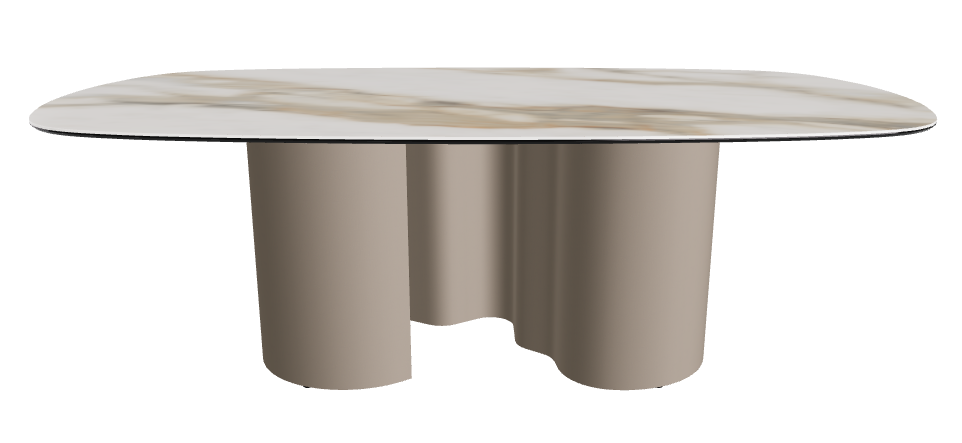 220x120x74h Biscuit Shaped_Glossy Borghini Calacatta_Titanium Embossed