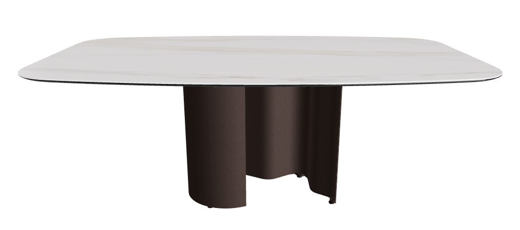 200x120x74h Barrel Shaped_Glossy Golden Calacatta_Bronze Embossed