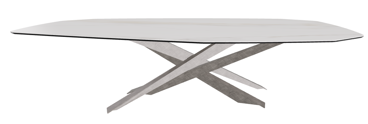 300x130x74.5h Polygon Shaped_Glossy Golden Calacatta_Brushed Grey