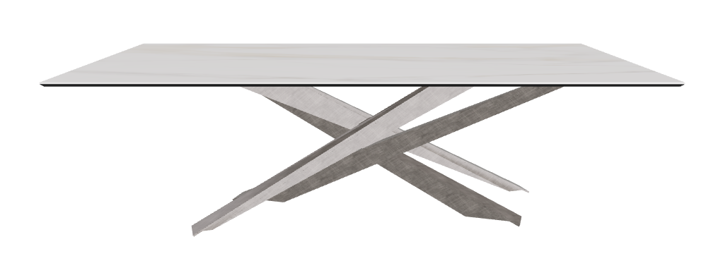 240x120x74.5h Rectangle Shaped_Glossy Golden Calacatta_Brushed Grey