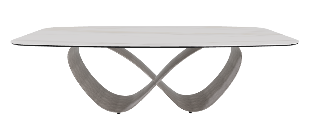 240x120x74h Barrel Shaped_Glossy Golden Calacatta_Brushed Grey