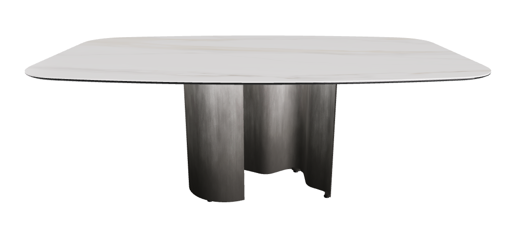 200x120x74h Barrel Shaped_Glossy Golden Calacatta_Oxy Grey