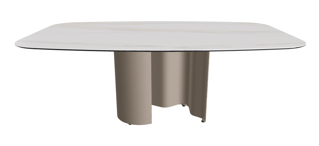 200x120x74h Barrel Shaped_Glossy Golden Calacatta_Titanium Embossed