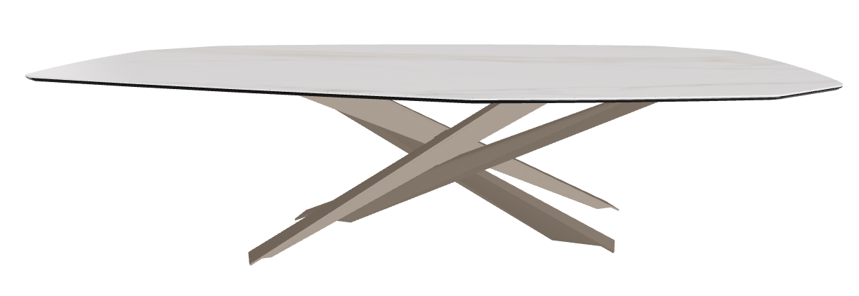 300x130x74.5h Polygon Shaped_Glossy Golden Calacatta_Titanium Embossed