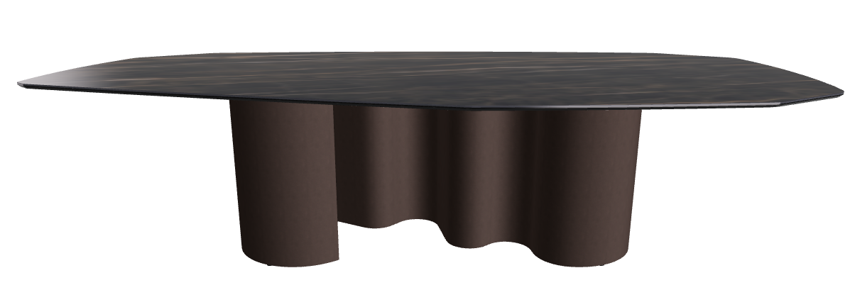 300x130x74h Polygon Shaped_Glossy Portoro_Bronze Embossed