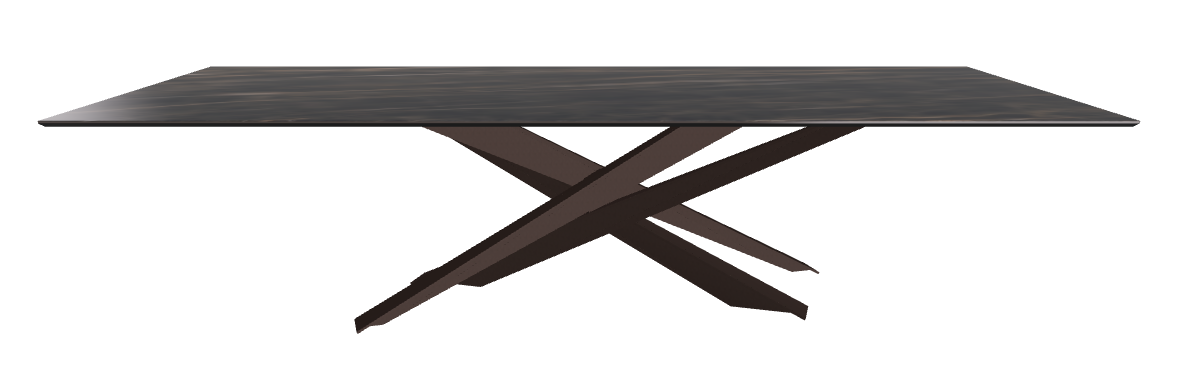 300x120x74.5h Rectangle Shaped_Glossy Portoro_Bronze Embossed