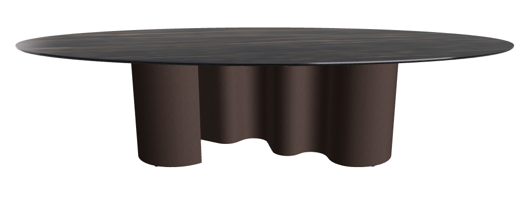 300x150x74h Oval Shaped_Glossy Portoro_Bronze Embossed