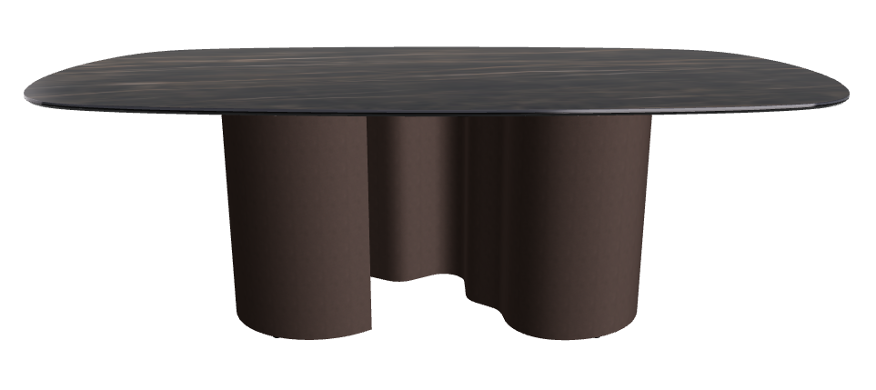 220x120x74h Biscuit Shaped_Glossy Portoro_Bronze Embossed