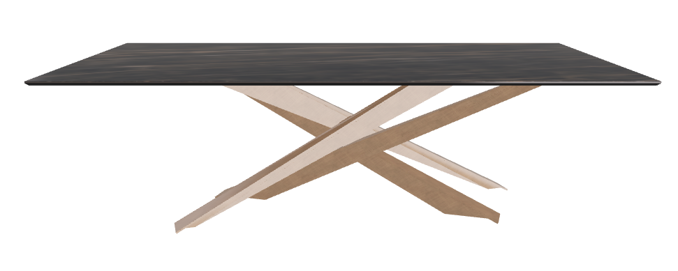 240x120x74.5h Rectangle Shaped_Glossy Portoro_Brushed Bronze