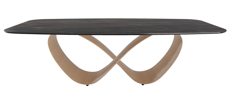 240x120x74h Barrel Shaped_Glossy Portoro_Brushed Bronze