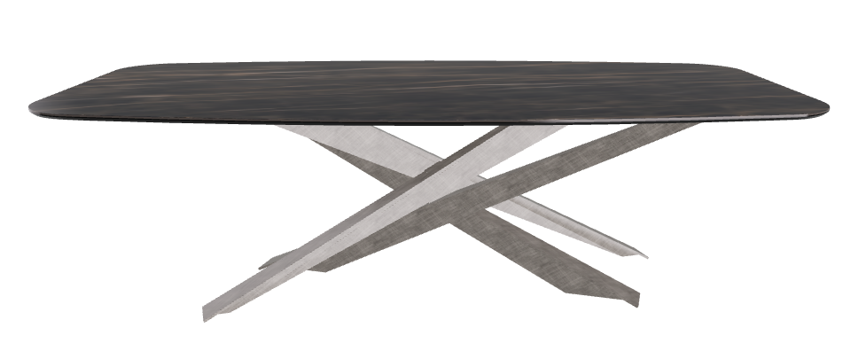 240x120x74.5h Barrel Shaped_Glossy Portoro_Brushed Grey