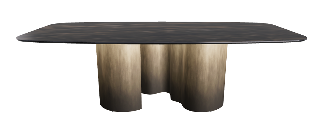 240x120x74h Barrel Shaped_Glossy Portoro_Oxy Brass