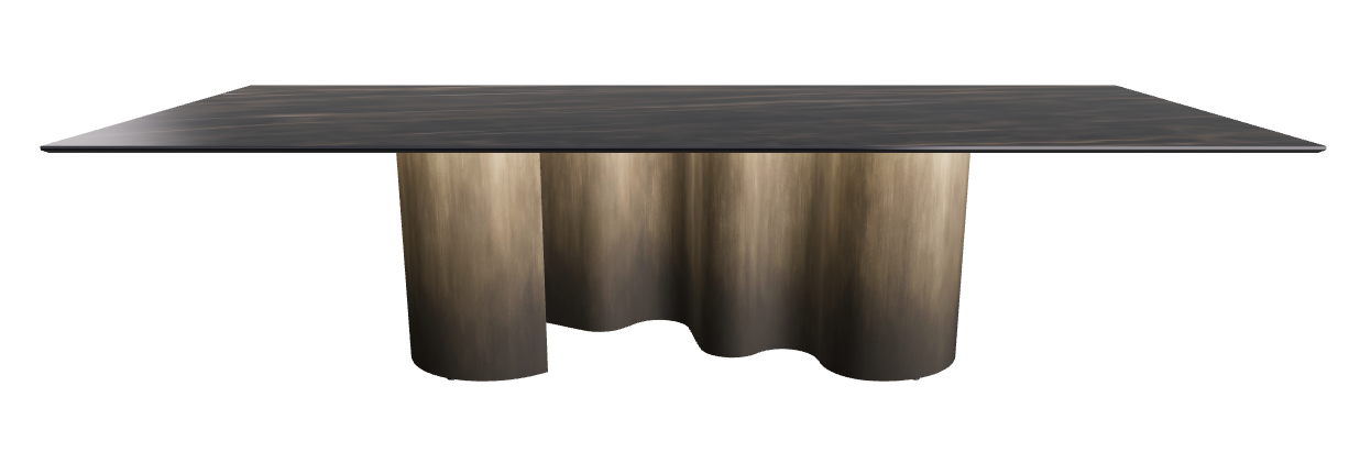 300x120x74h Rectangle Shaped_Glossy Portoro_Oxy Brass