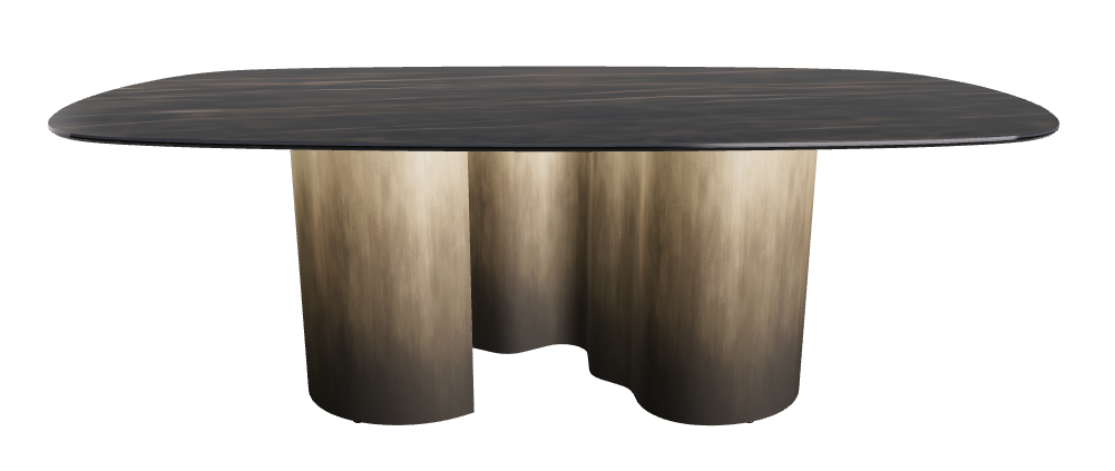 220x120x74h Biscuit Shaped_Glossy Portoro_Oxy Brass