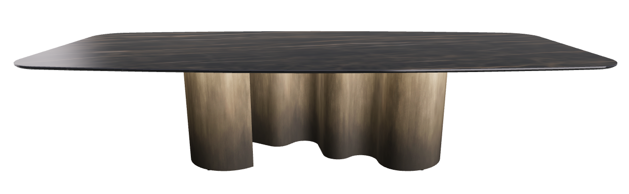 320x138x74h Barrel Shaped_Glossy Portoro_Oxy Brass