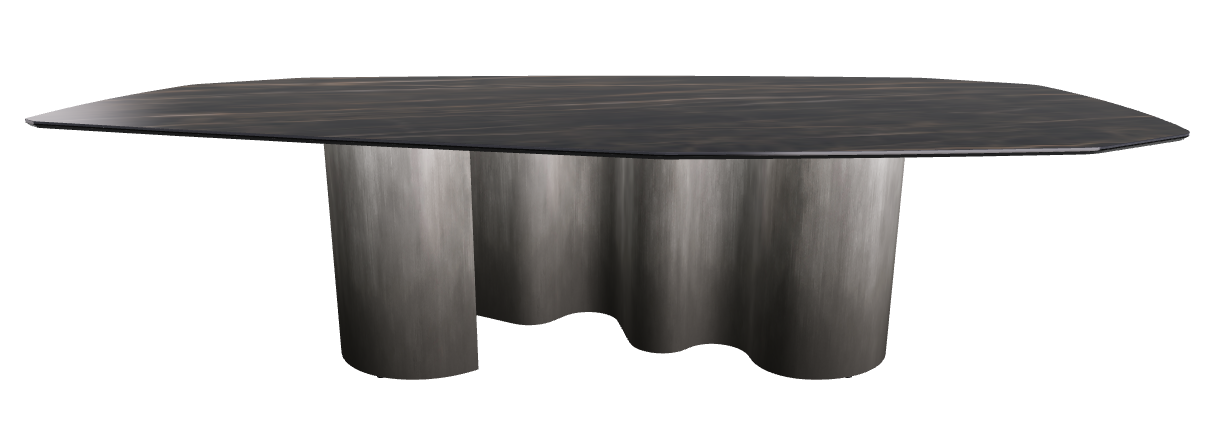 300x130x74h Polygon Shaped_Glossy Portoro_Oxy Grey