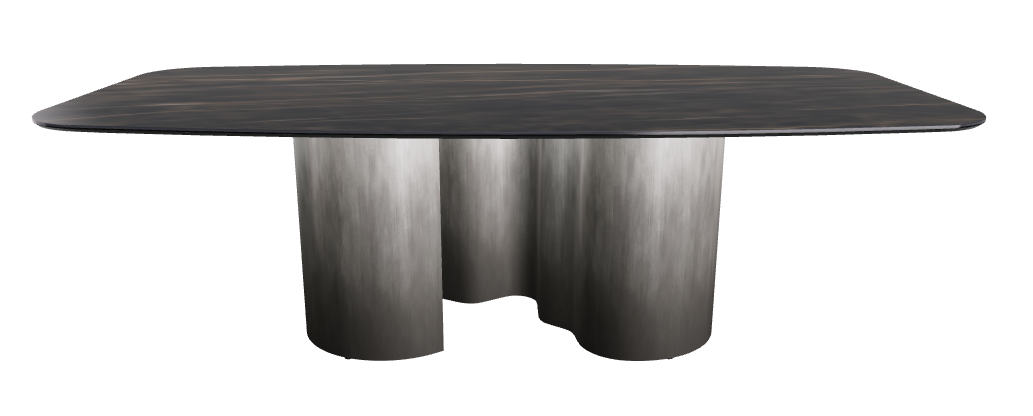 240x120x74h Barrel Shaped_Glossy Portoro_Oxy Grey