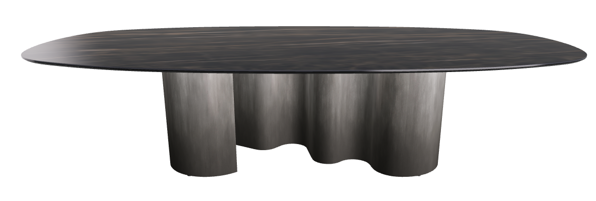 300x150x74h Biscuit Shaped_Glossy Portoro_Oxy Grey