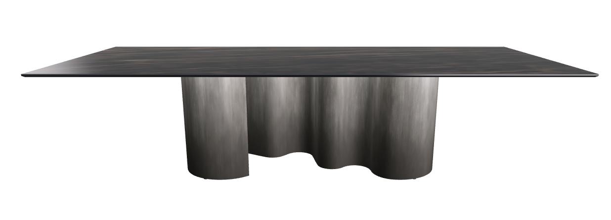 300x120x74h Rectangle Shaped_Glossy Portoro_Oxy Grey