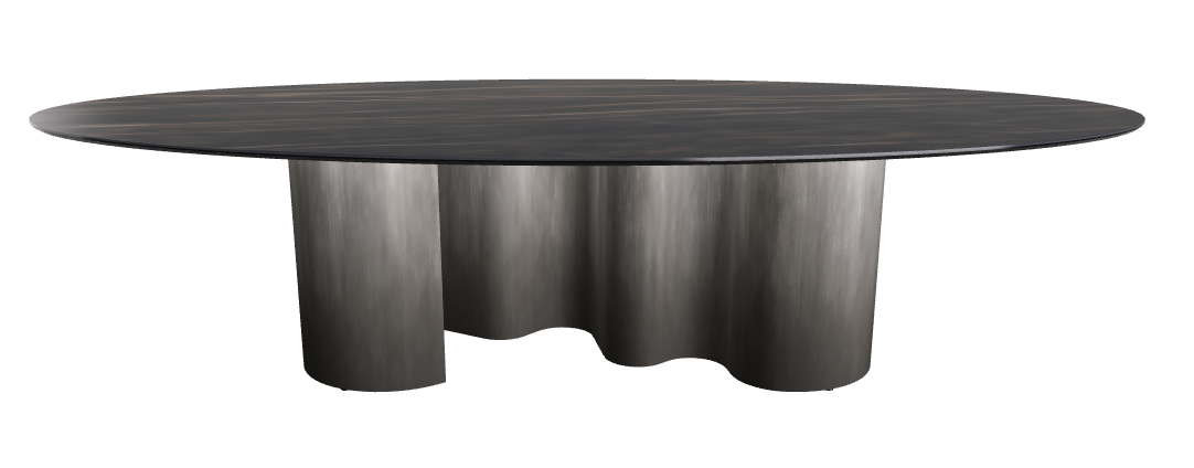 300x150x74h Oval Shaped_Glossy Portoro_Oxy Grey