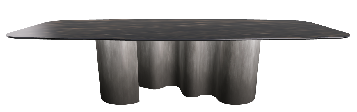 300x120x74h Barrel Shaped_Glossy Portoro_Oxy Grey