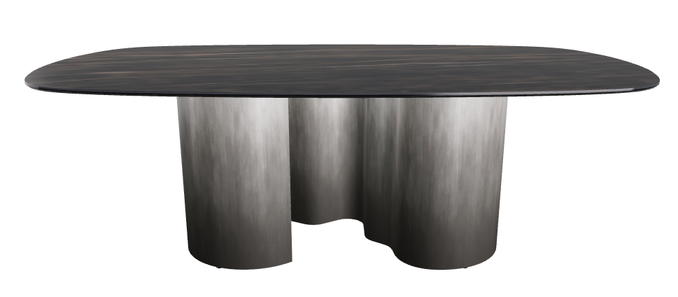 220x120x74h Biscuit Shaped_Glossy Portoro_Oxy Grey