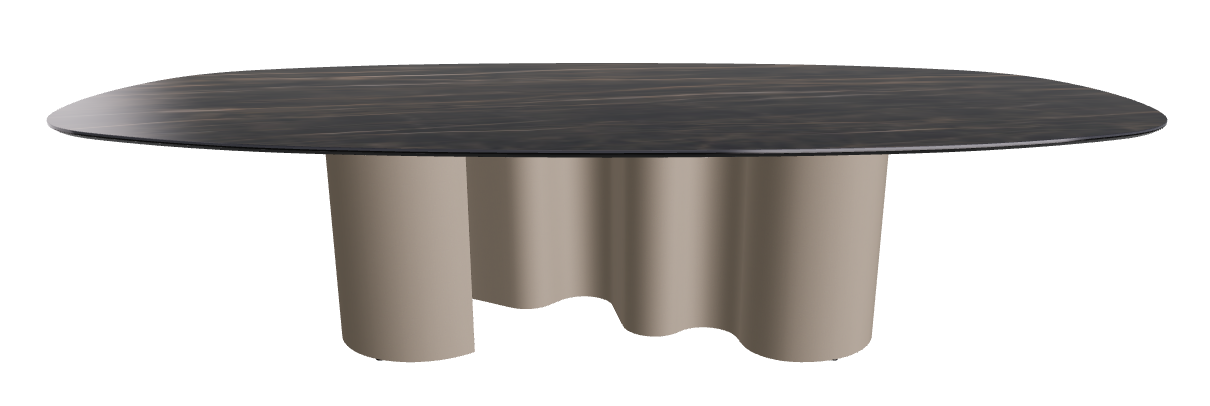 300x150x74h Biscuit Shaped_Glossy Portoro_Titanium Embossed