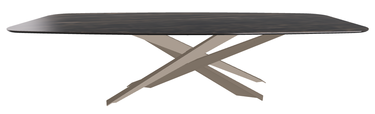 300x120x74.5h Barrel Shaped_Glossy Portoro_Titanium Embossed