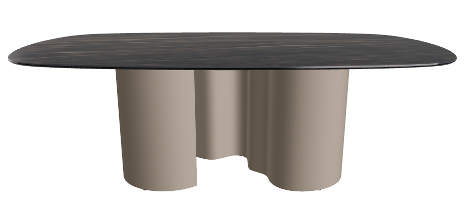 220x120x74h Biscuit Shaped_Glossy Portoro_Titanium Embossed