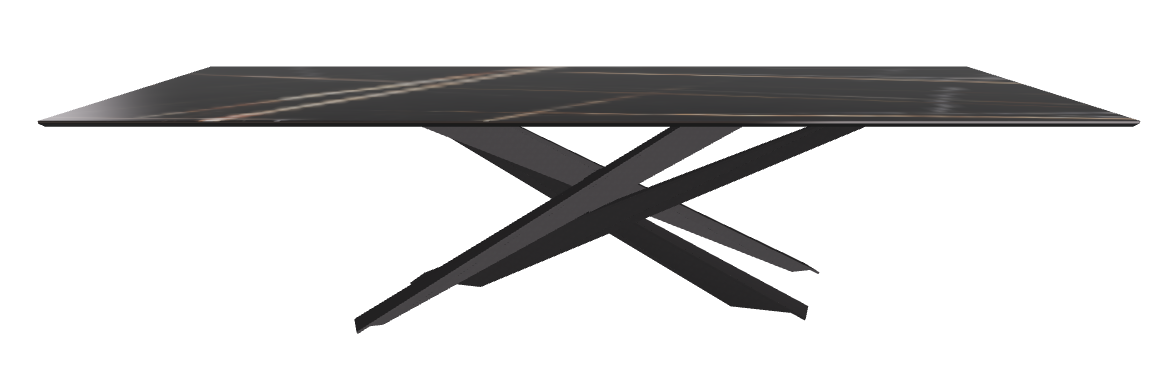 300x120x74.5h Rectangle Shaped_Glossy Sahara Noir_Black Embossed