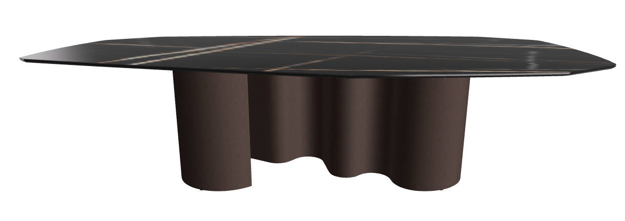 300x130x74h Polygon Shaped_Glossy Sahara Noir_Bronze Embossed