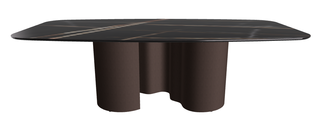 240x120x74h Barrel Shaped_Glossy Sahara Noir_Bronze Embossed