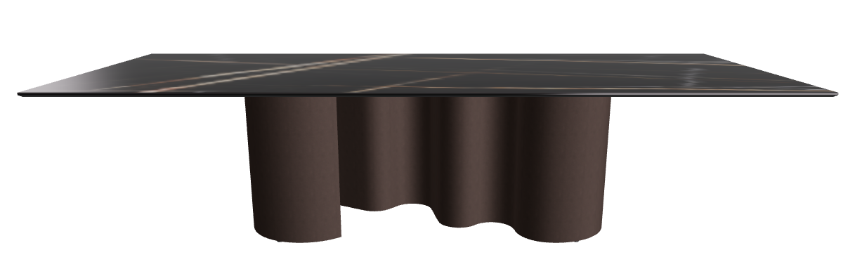 300x120x74h Rectangle Shaped_Glossy Sahara Noir_Bronze Embossed