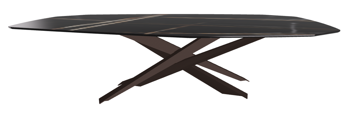 300x130x74.5h Polygon Shaped_Glossy Sahara Noir_Bronze Embossed