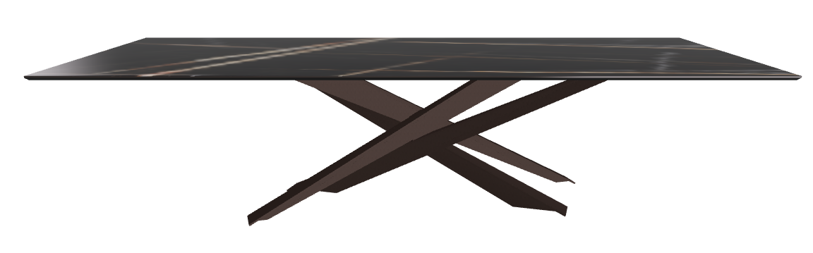 300x120x74.5h Rectangle Shaped_Glossy Sahara Noir_Bronze Embossed