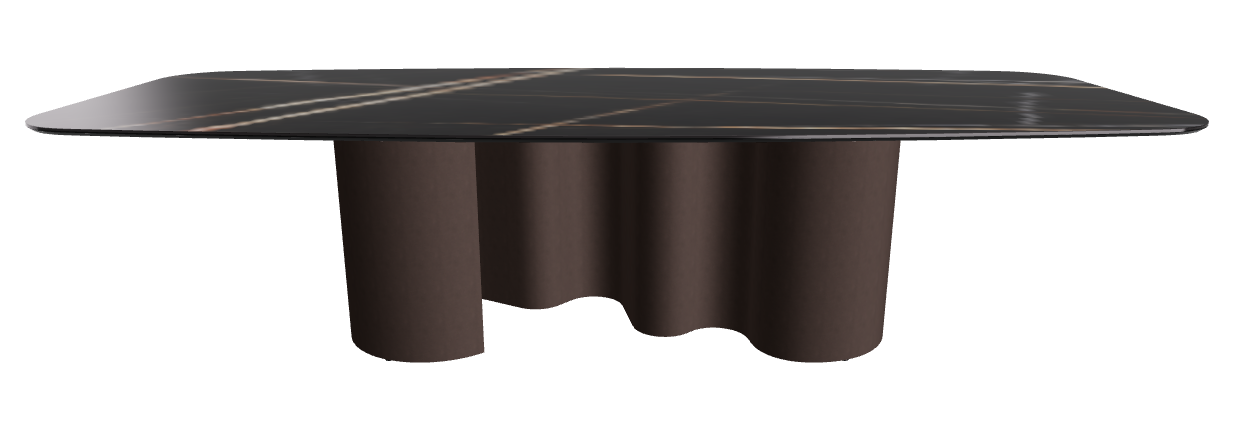 300x120x74h Barrel Shaped_Glossy Sahara Noir_Bronze Embossed