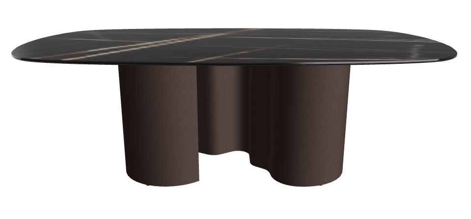 220x120x74h Biscuit Shaped_Glossy Sahara Noir_Bronze Embossed