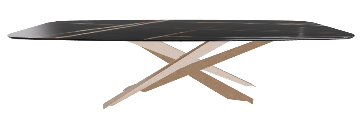 300x120x74.5h Barrel Shaped_Glossy Sahara Noir_Brushed Bronze