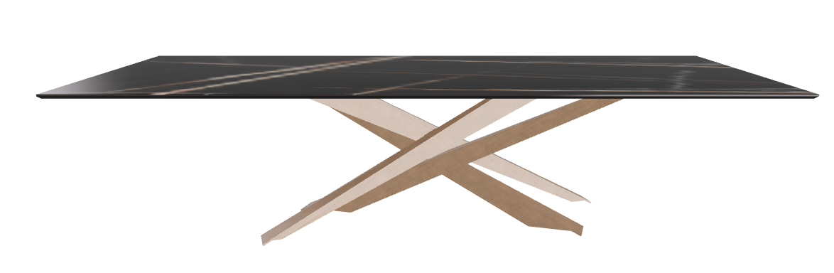 300x120x74.5h Rectangle Shaped_Glossy Sahara Noir_Brushed Bronze