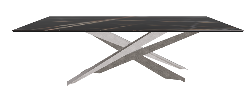 240x120x74.5h Rectangle Shaped_Glossy Sahara Noir_Brushed Grey