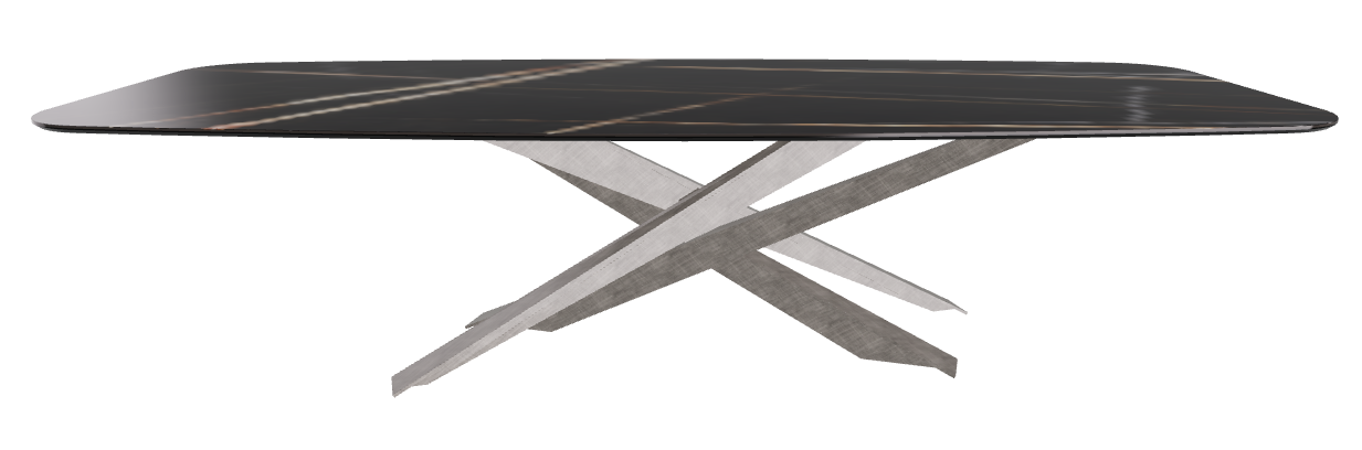 300x120x74.5h Barrel Shaped_Glossy Sahara Noir_Brushed Grey