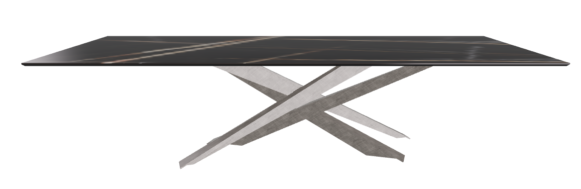 300x120x74.5h Rectangle Shaped_Glossy Sahara Noir_Brushed Grey