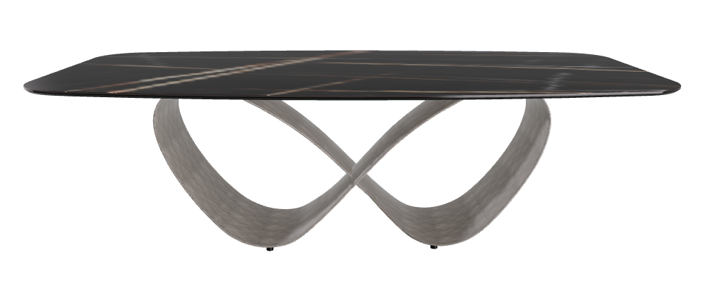 240x120x74h Barrel Shaped_Glossy Sahara Noir_Brushed Grey