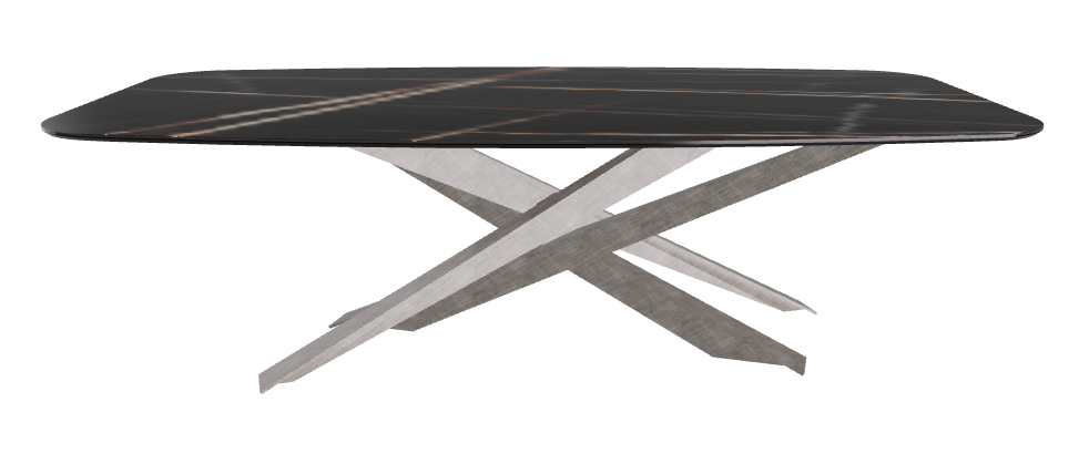 240x120x74.5h Barrel Shaped_Glossy Sahara Noir_Brushed Grey