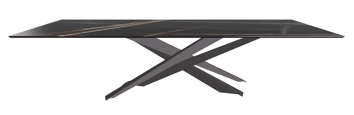 300x120x74.5h Rectangle Shaped_Glossy Sahara Noir_Graphite Embossed